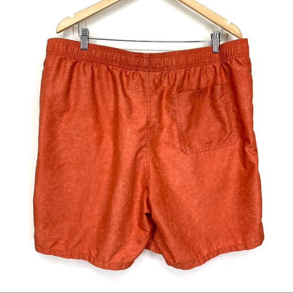 Goodfellow Mens Orange Pull On Swim Trunks With Pockets Drawstring Net Lined XL - Picture 2 of 15